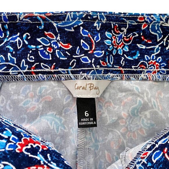 Coral Bay Blue Pull On Capris Pants with Pockets Women's Size 6 NEW - Picture 6 of 6